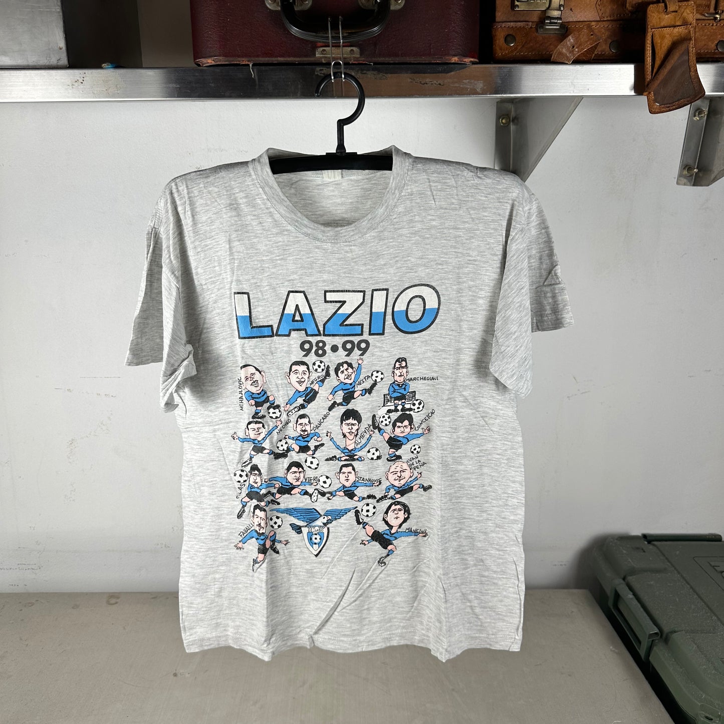Vintage 1998/99 SS Lazio Italian Football Club Soccer Caricature T-Shirt