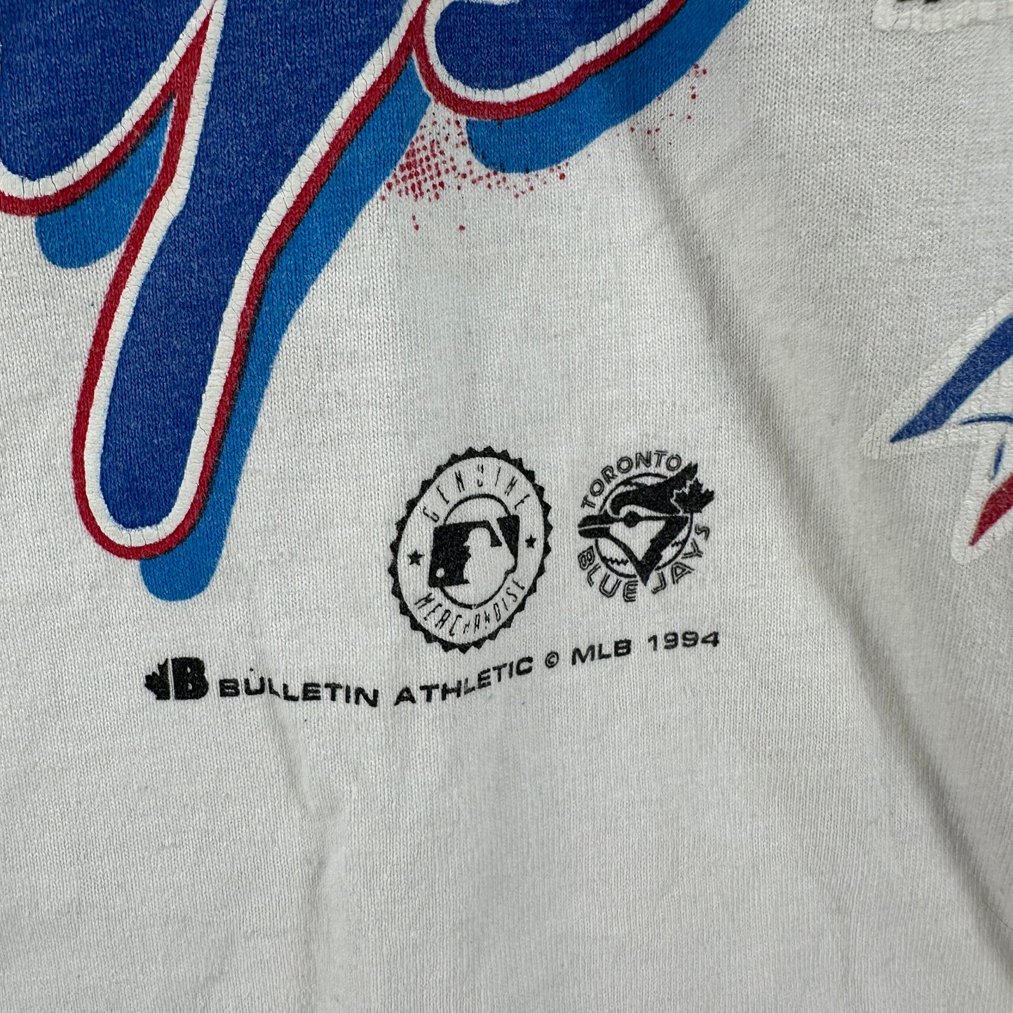 Vintage 1994 Toronto Blue Jays Bulletin Athletic MLB AOP Single Stitch T-Shirt