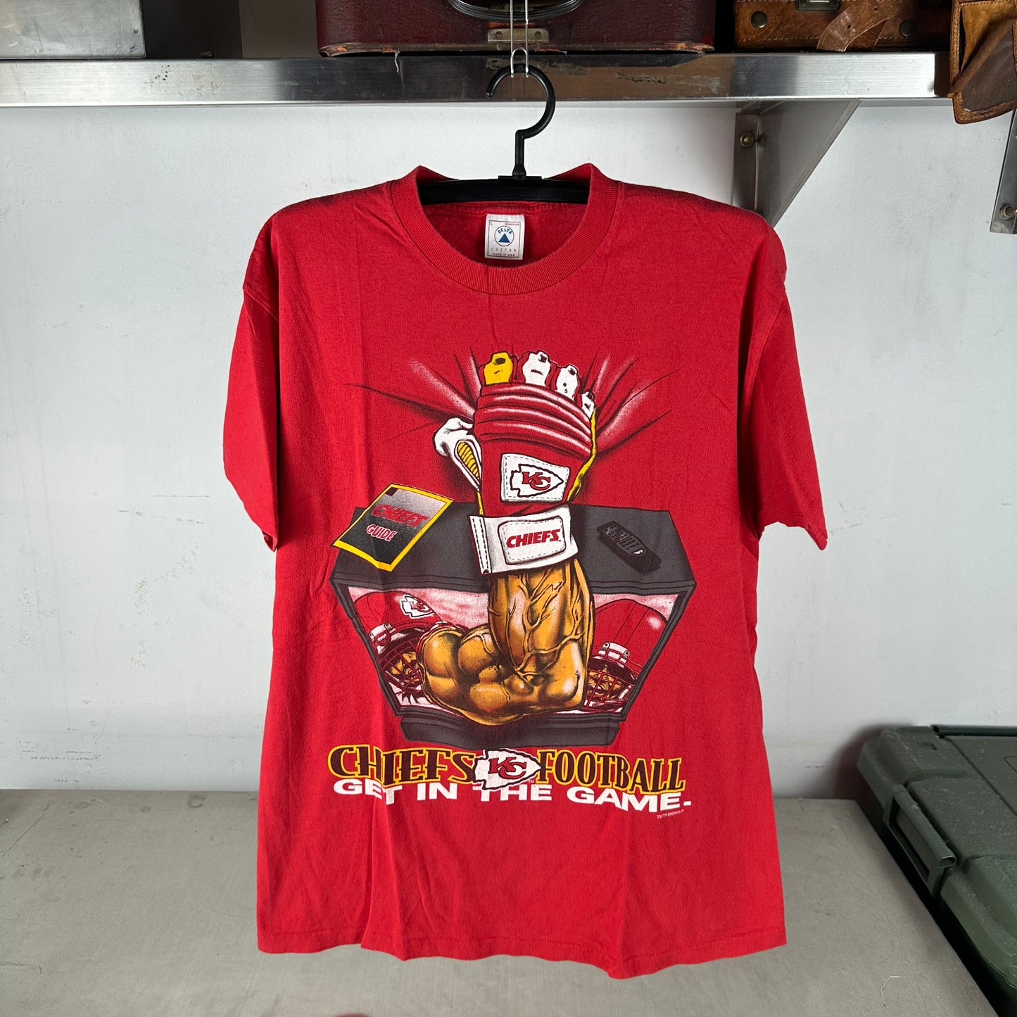 Vintage 1995 Kansas City Chiefs Football NFL Get in the Game Single Stitch T-Shirt