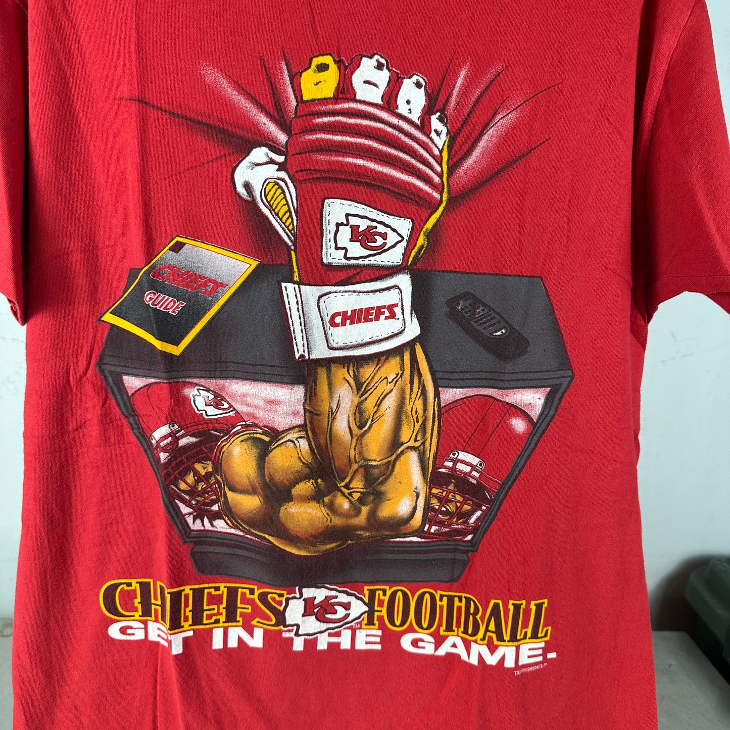 Vintage 1995 Kansas City Chiefs Football NFL Get in the Game Single Stitch T-Shirt