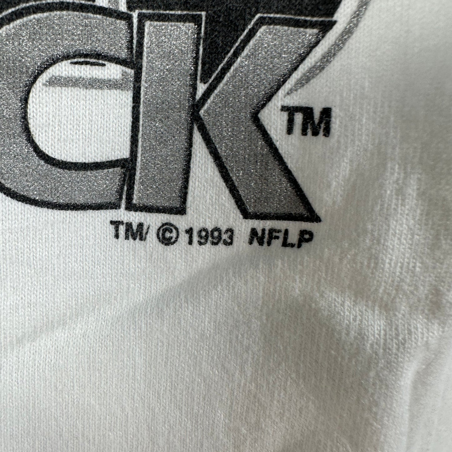 Vintage 1993 Los Angeles Raiders NFL Silver &amp; Black Salem Sportswear T-Shirt
