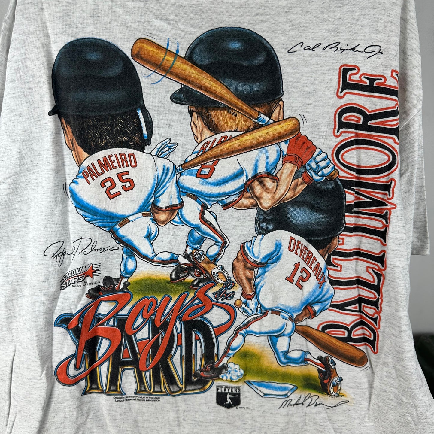 Vintage 90s Baltimore Orioles MLB Boys in the Yard Caricature Single Stitch T-Shirt