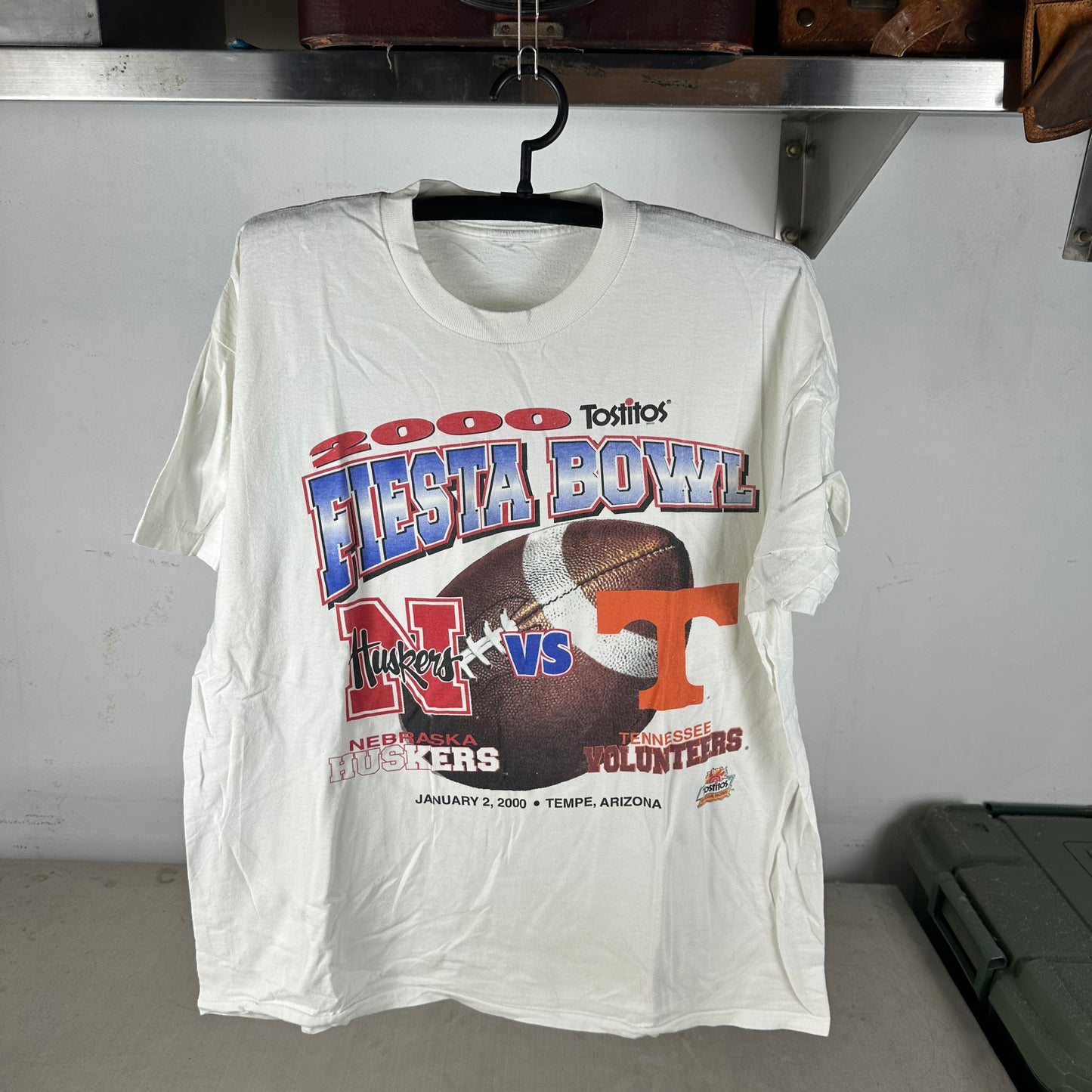 Vintage 2000 NCAA Tostitos Fiesta Bowl Nebraska Huskers VS Tennessee Volunteers T-Shirt