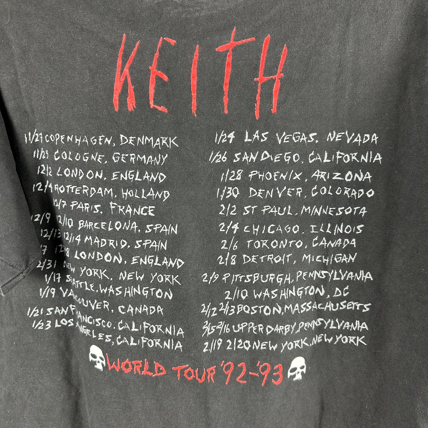 Vintage 1992-93 Keith Richards X Pensive Winos World Tour T-shirt