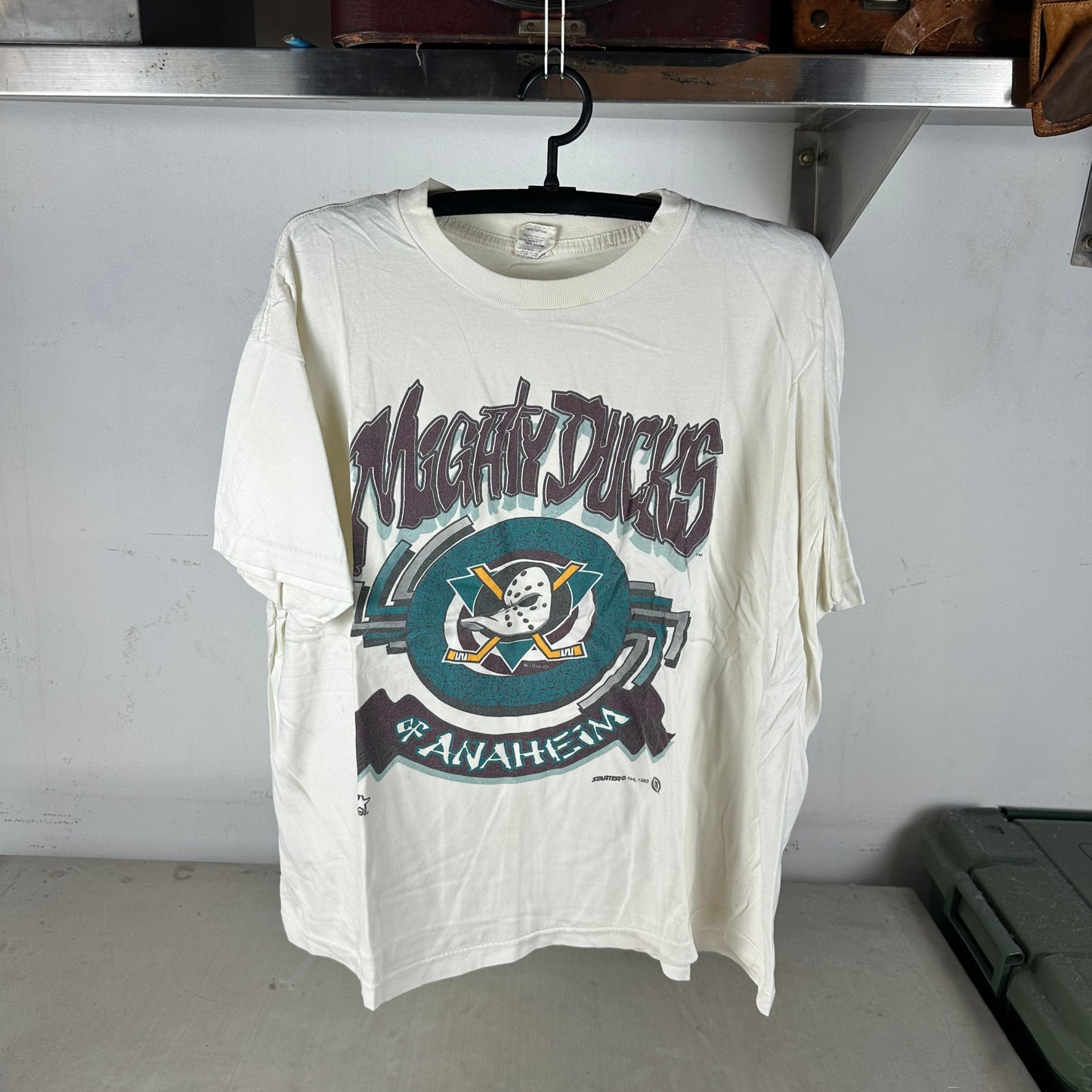 Vintage 1993 Anaheim Ducks Hockey NHL Single Stitch T-Shirt