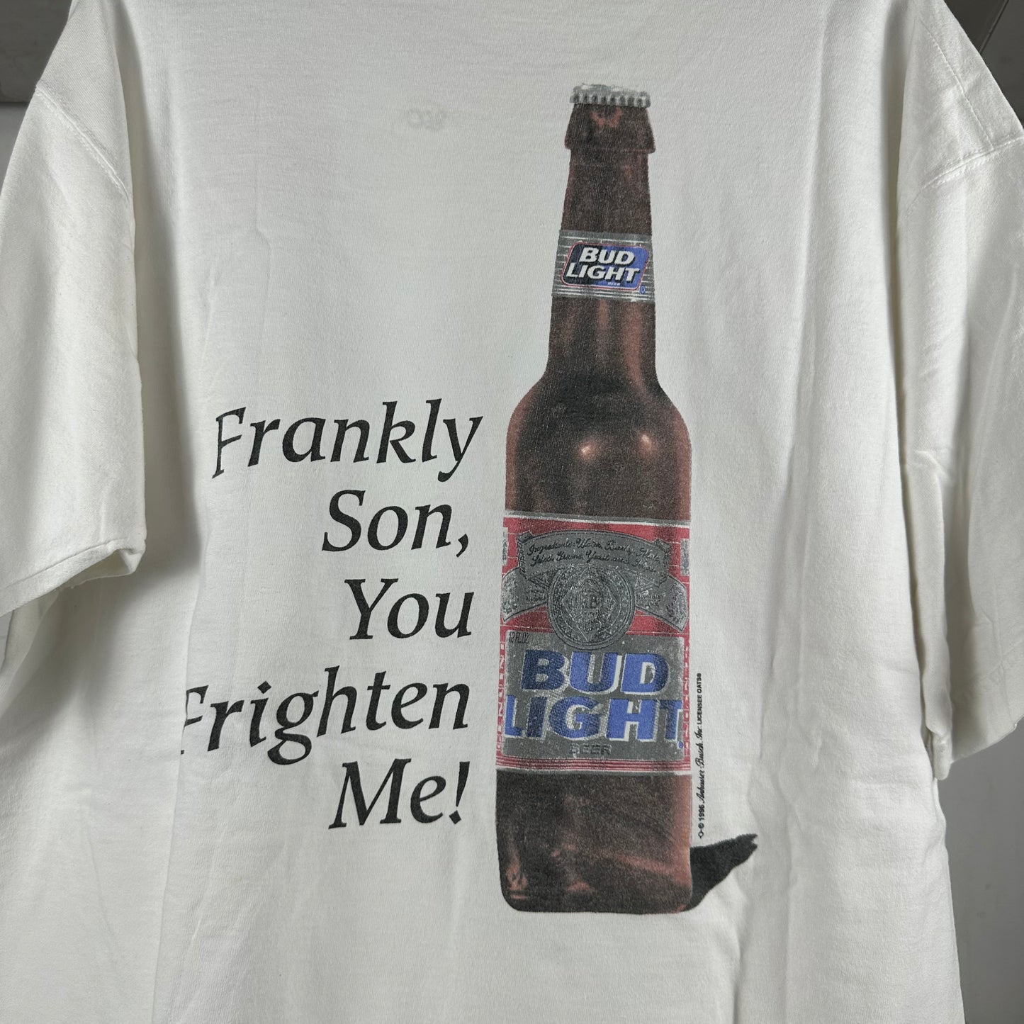 Vintage 1996 Bud Light Beer I Love You Man! Promo Graphic T-shirt