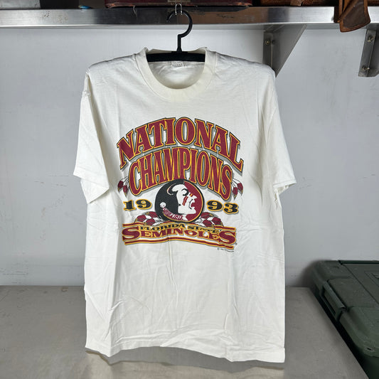 Vintage 1993 FSU Seminoles Football NCAA National Champions Single Stitch T-Shirt