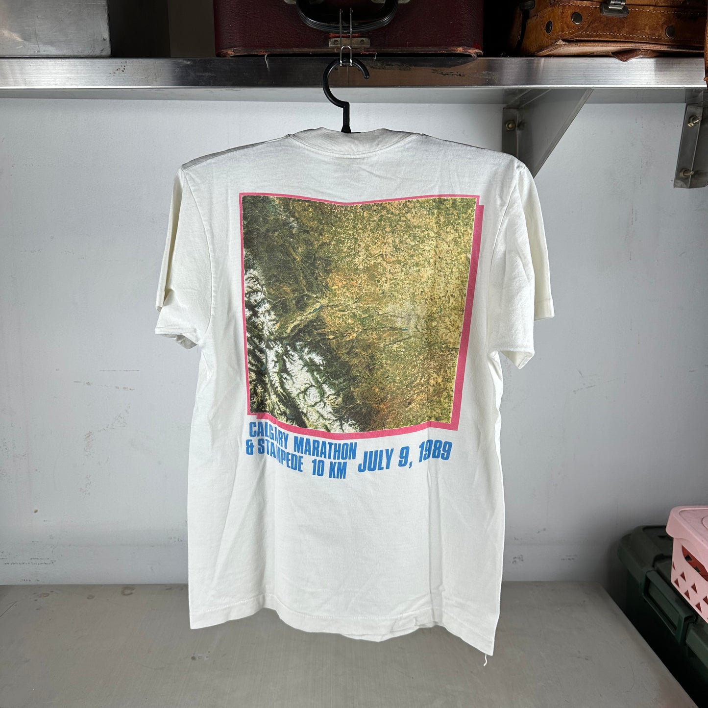 Vintage 1989 Asics Calgary Marathon Graphic Running Single Stitch T-shirt