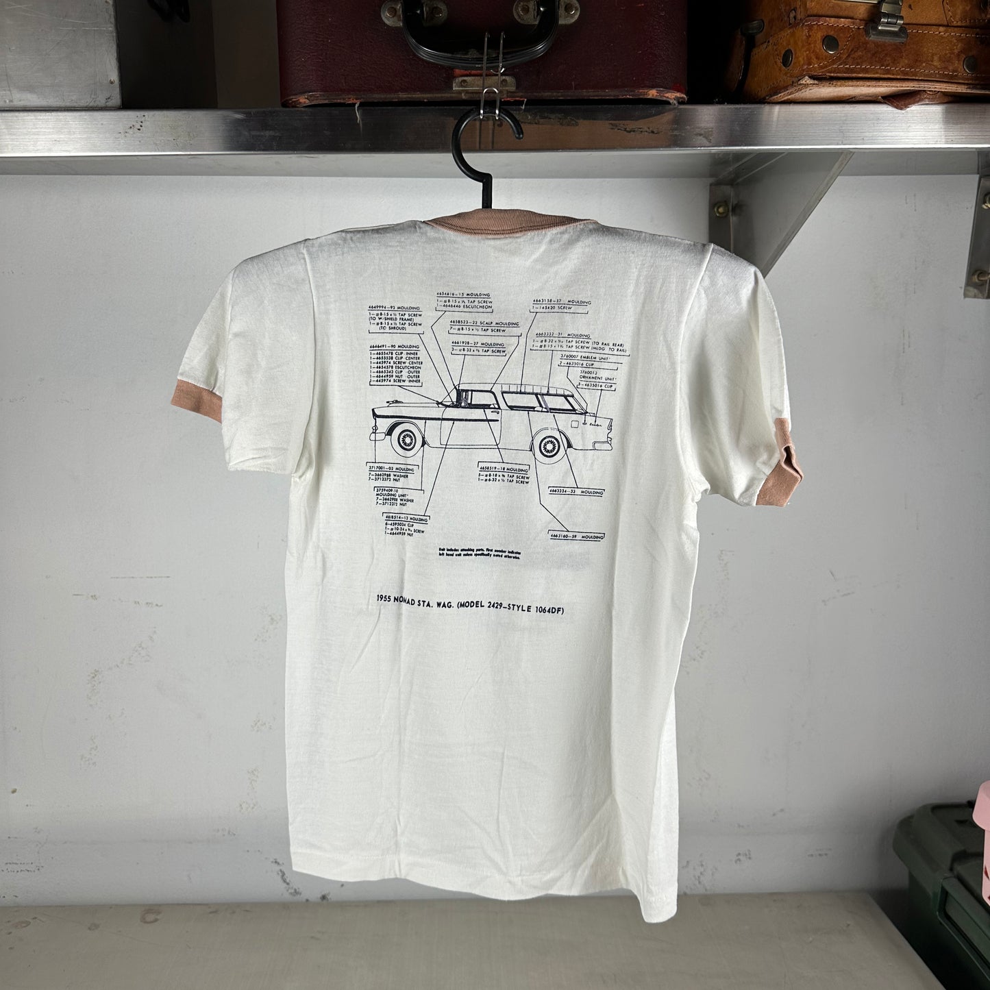 Vintage 70s 1955 Chevrolet Nomad Wagon Car Ringer Single Stitch T-shirt