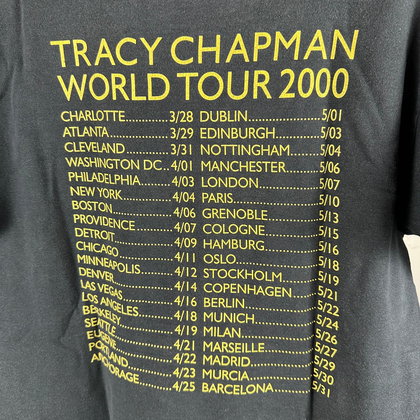 Vintage 2000 Tracy Chapman Telling Stories World Tour T-shirt