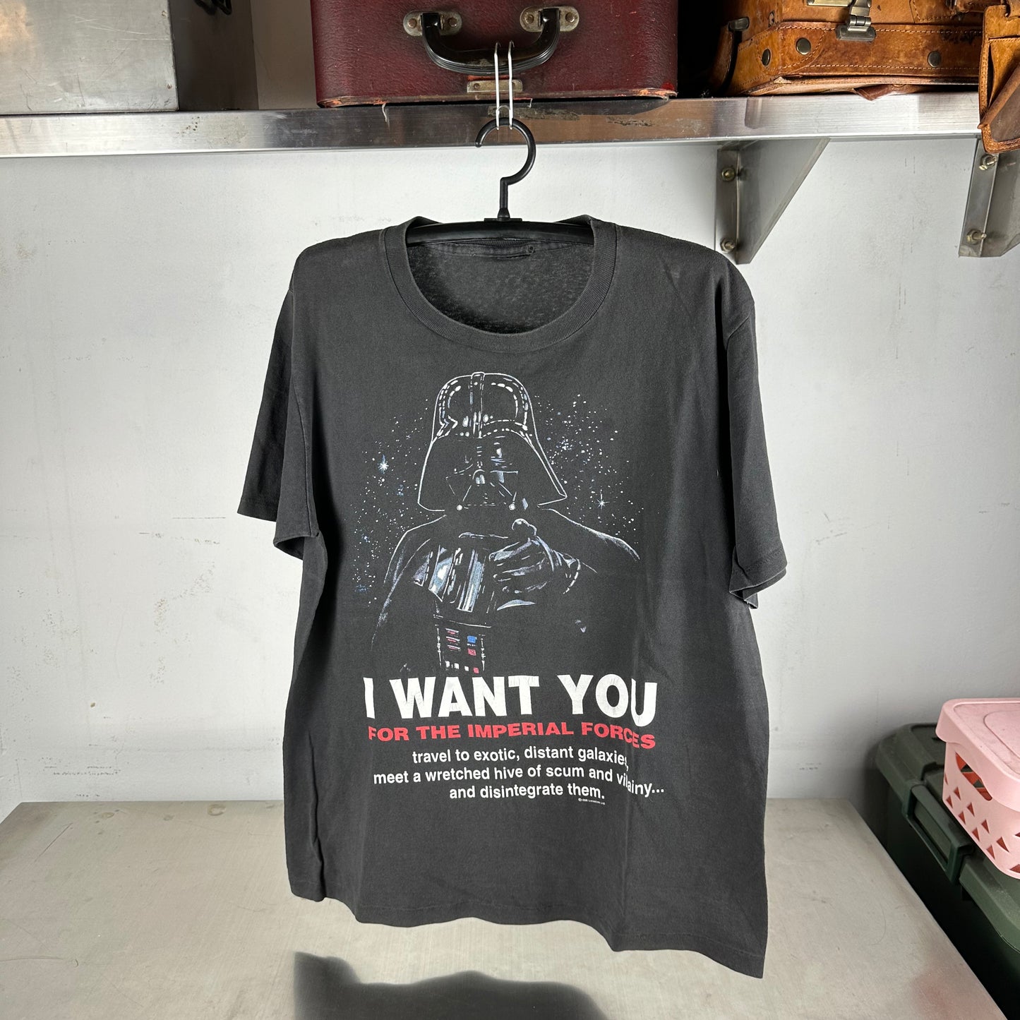 Vintage 1996 Star Wars Darth Vader I Want You Graphic Single Stitch T-shirt