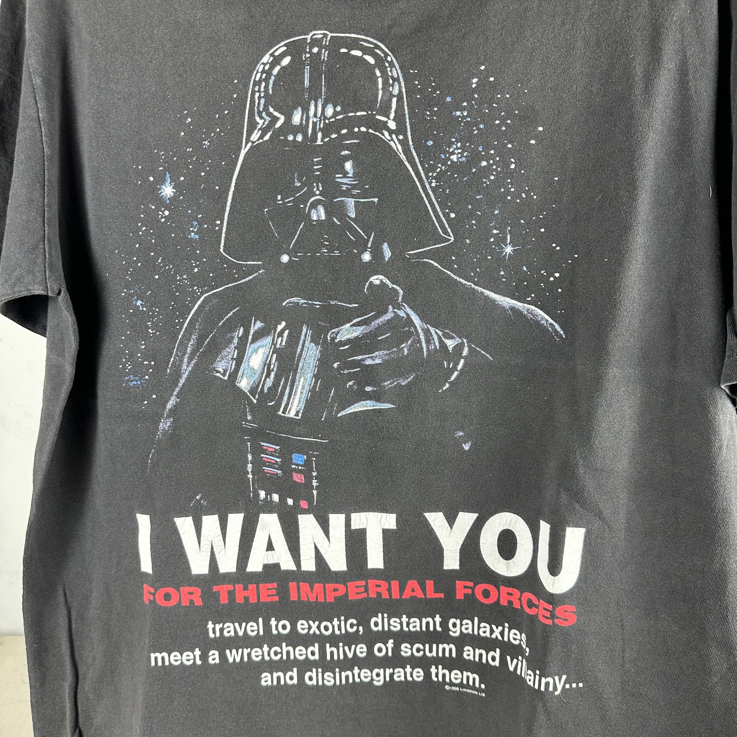 Vintage 1996 Star Wars Darth Vader I Want You Graphic Single Stitch T-shirt