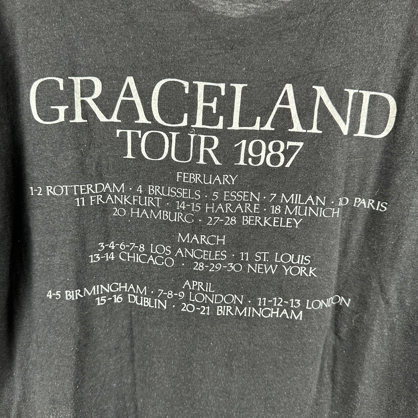 Vintage 1987 Paul Simon Graceland Tour Single Stitch T-shirt