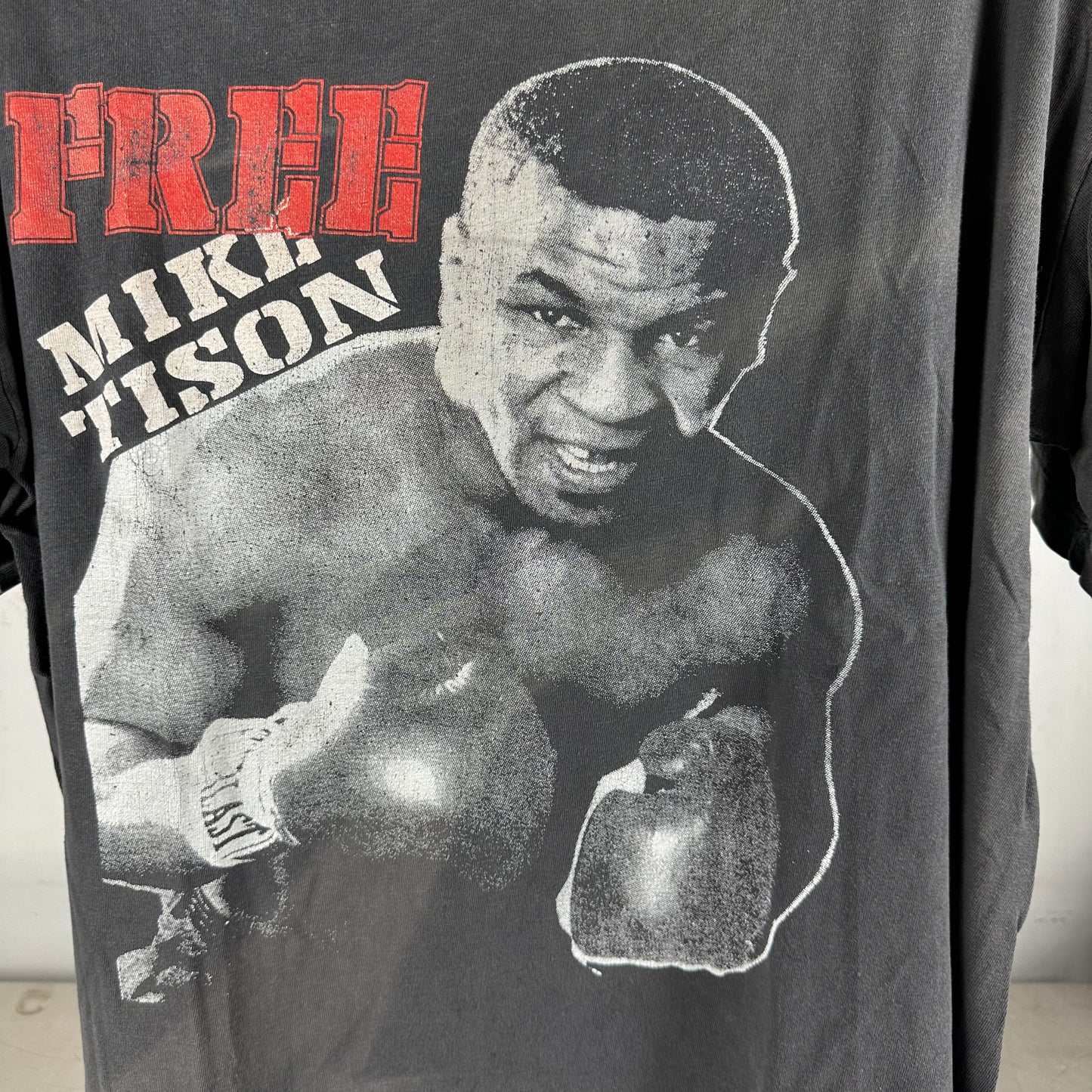 Vintage 90s Free Mike Tyson Rap Style Single Stitch Faded T-shirt