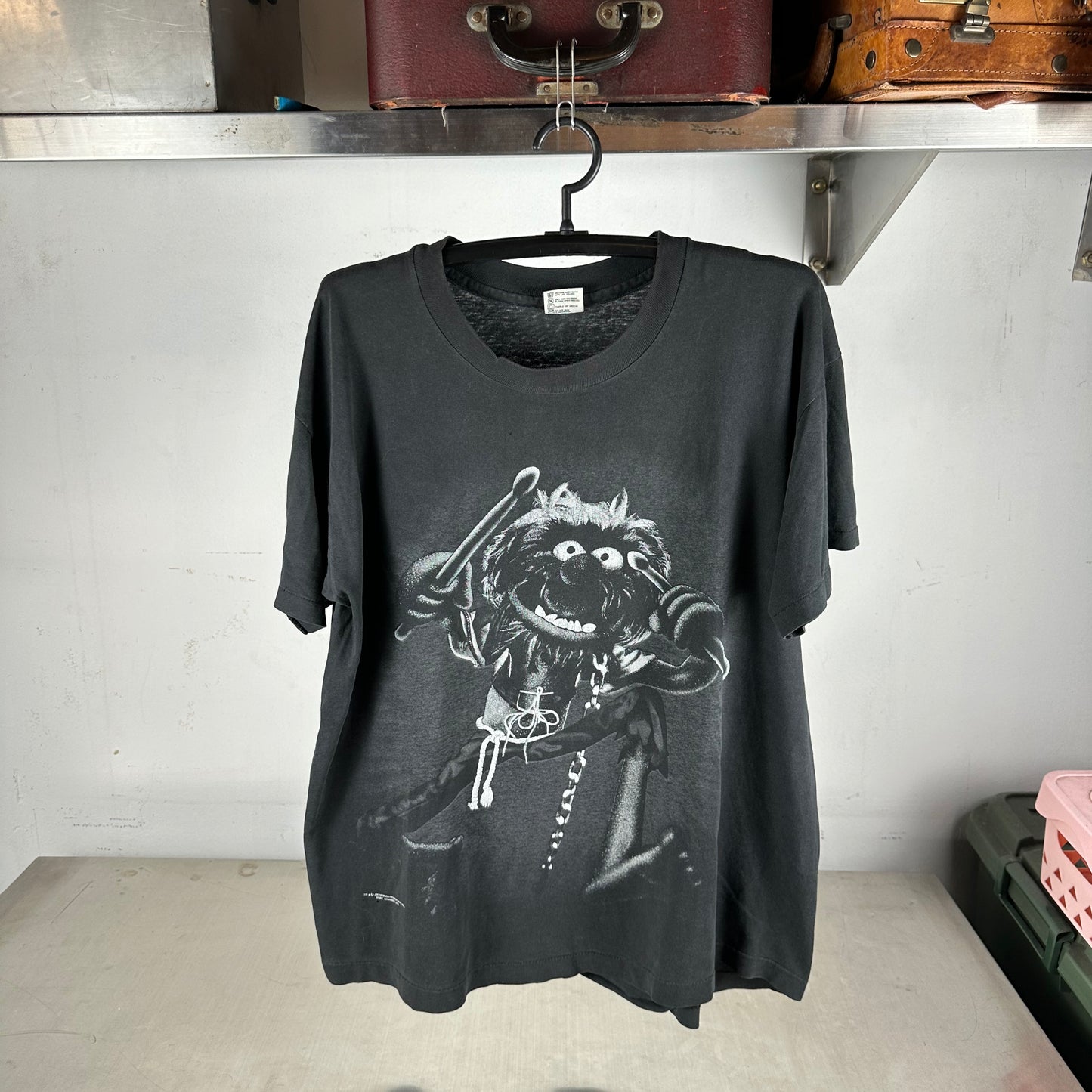 Vintage 90s Jim Henson The Muppets Drummer Graphic Single Stitch Faded T-shirt