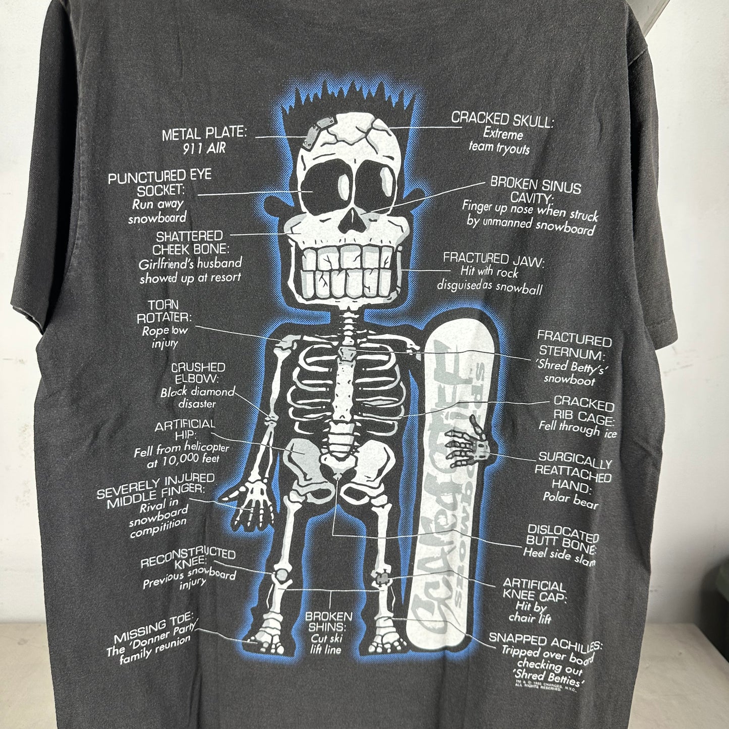 Vintage 90s Shredded Betties Scared Stiff Snowboarding Single Stitch T-shirt