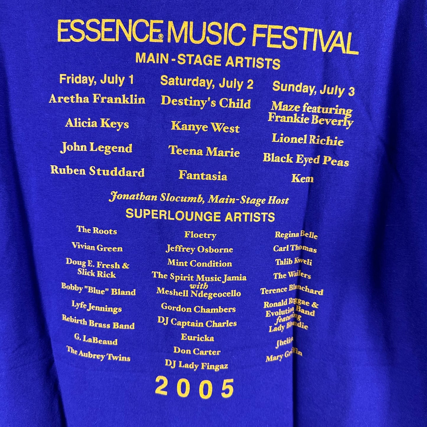 Vintage 2005 Essence Music Festival Kanye West Alicia Keys Destiny's Child T-shirt