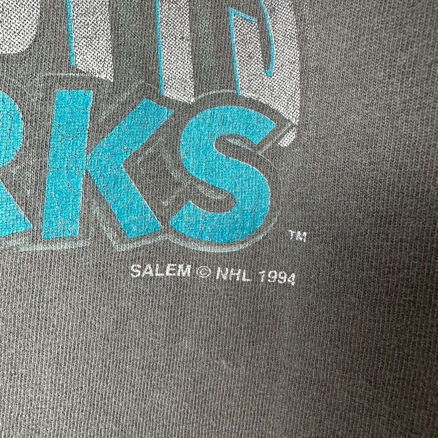 Vintage 1994 San Jose Sharks NHL Playoffs Salem Sportswear Single Stitch Faded T-shirt