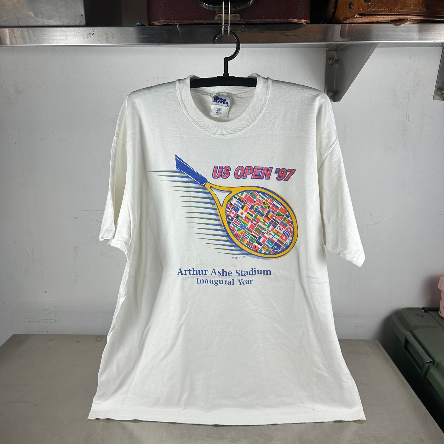 Vintage 1997 US Open Tennis Championship Inaugural Year Graphic T-shirt