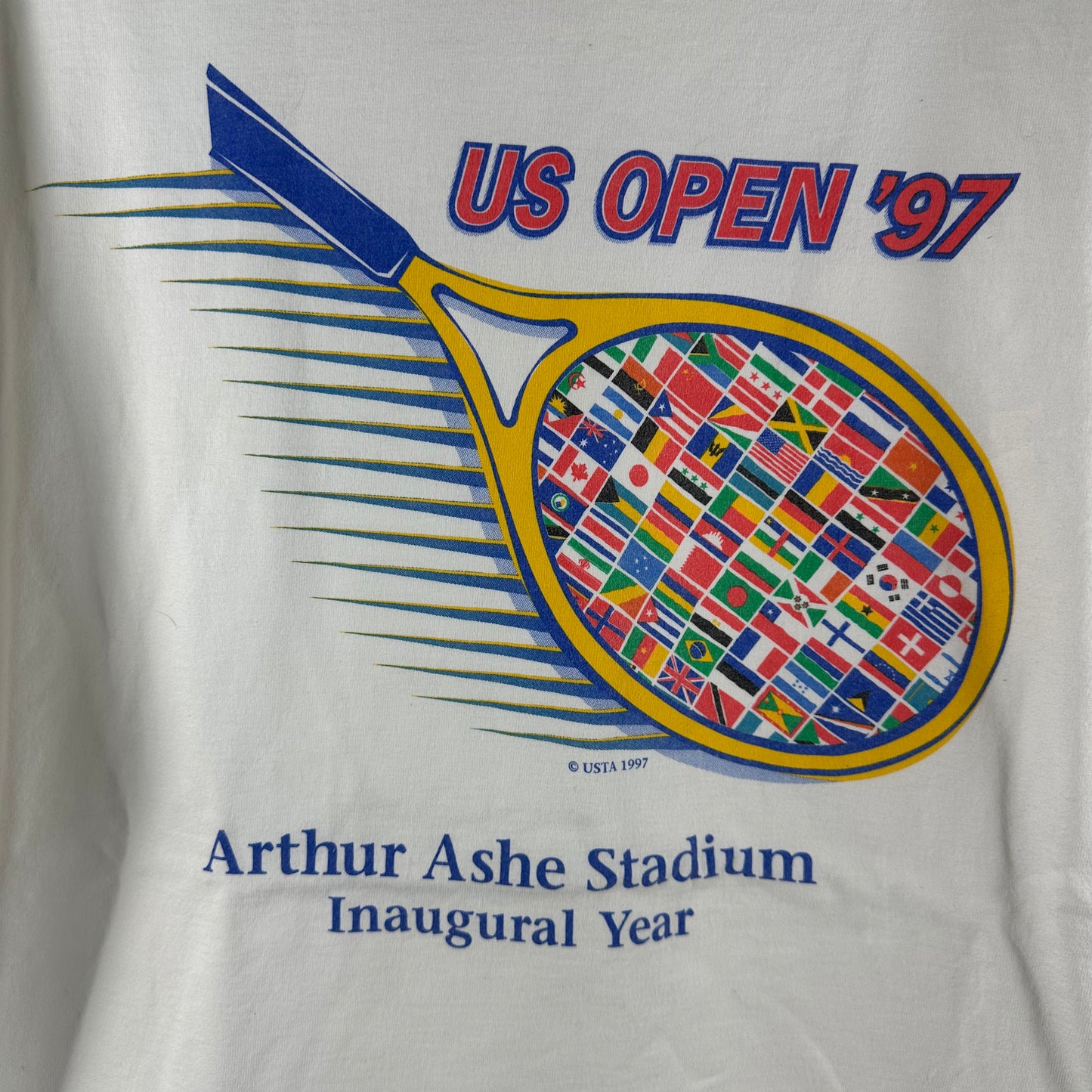 Vintage 1997 US Open Tennis Championship Inaugural Year Graphic T-shirt