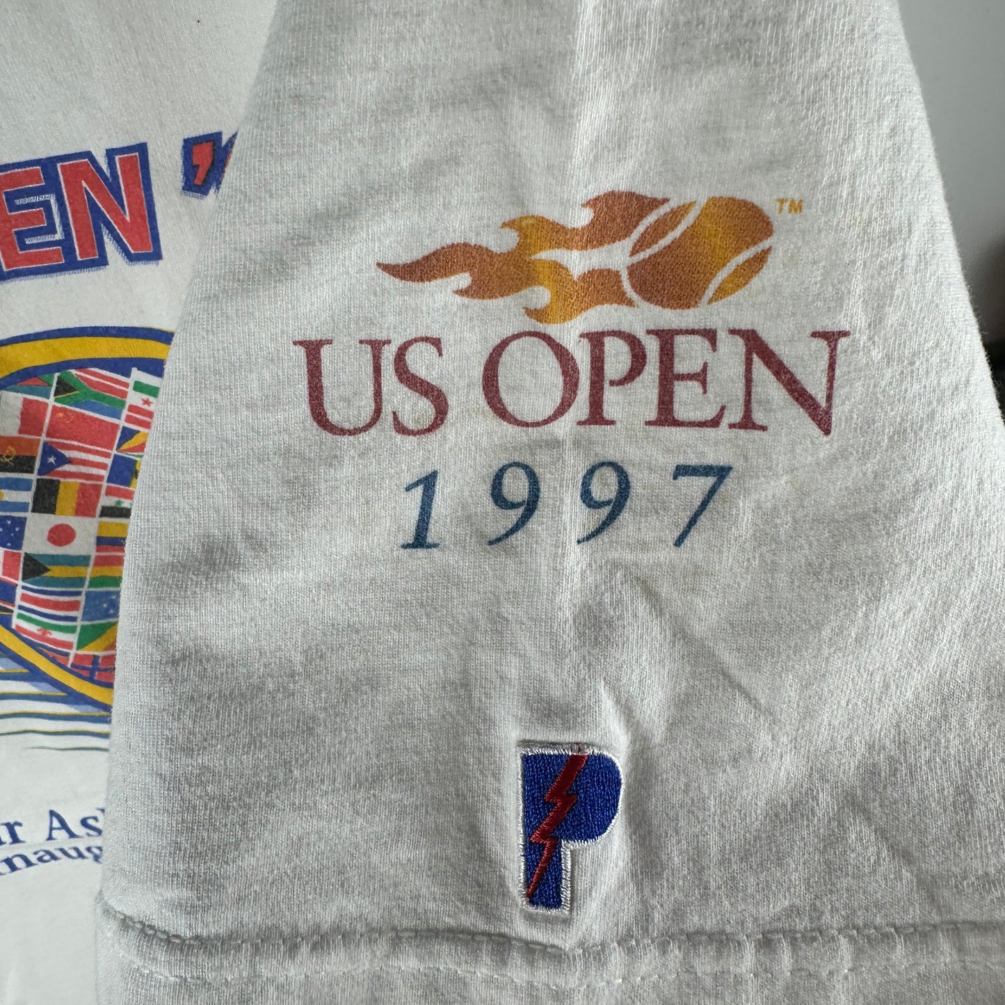 Vintage 1997 US Open Tennis Championship Inaugural Year Graphic T-shirt