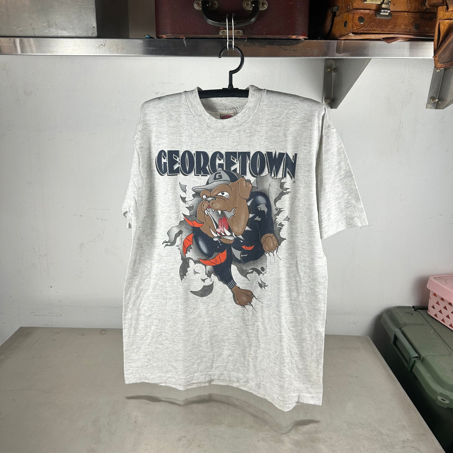 Vintage 90s Georgetown Hoyas NCAA Nutmeg Mascot Breakthrough Single Stitch T-shirt