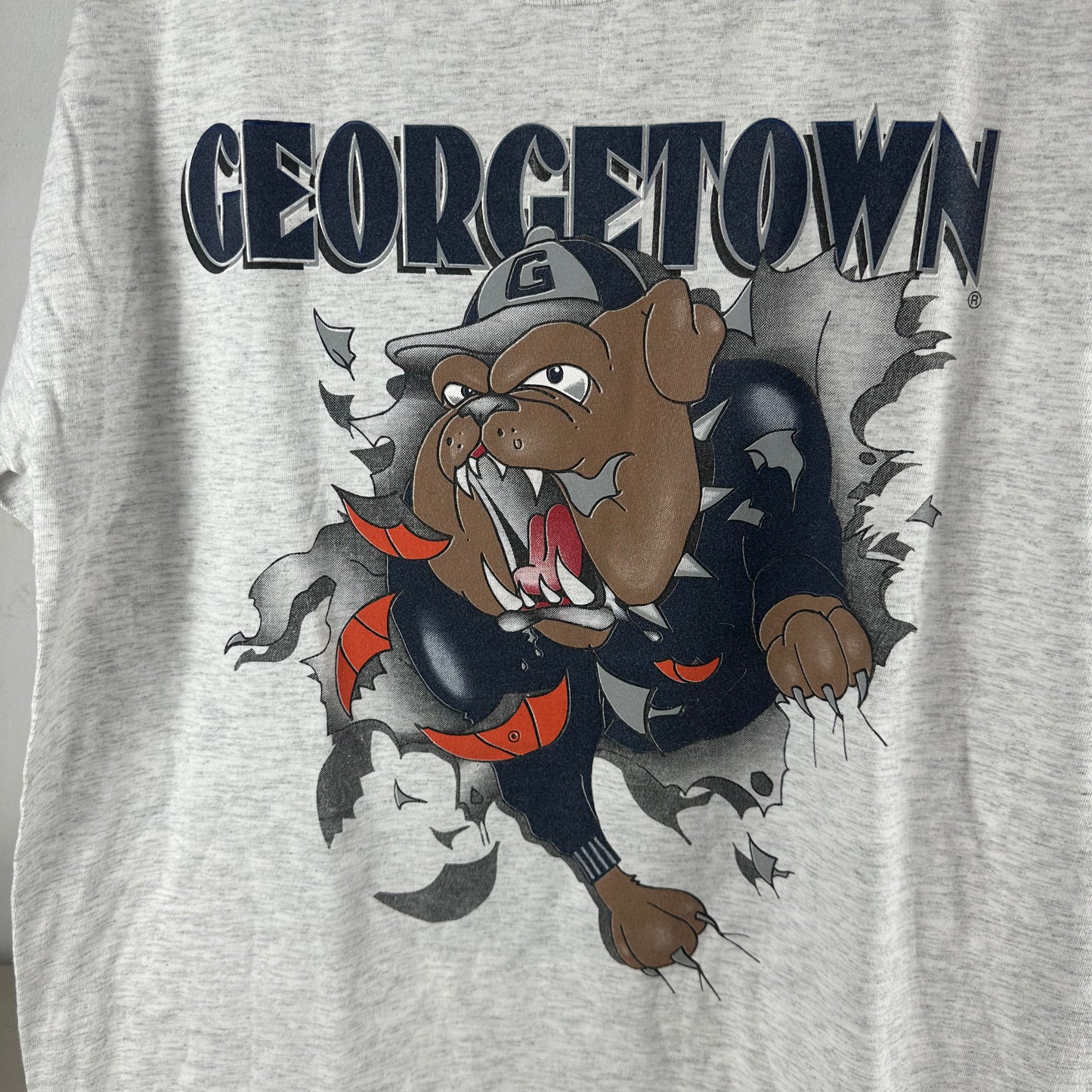 Vintage 90s Georgetown Hoyas NCAA Nutmeg Mascot Breakthrough Single Stitch T-shirt
