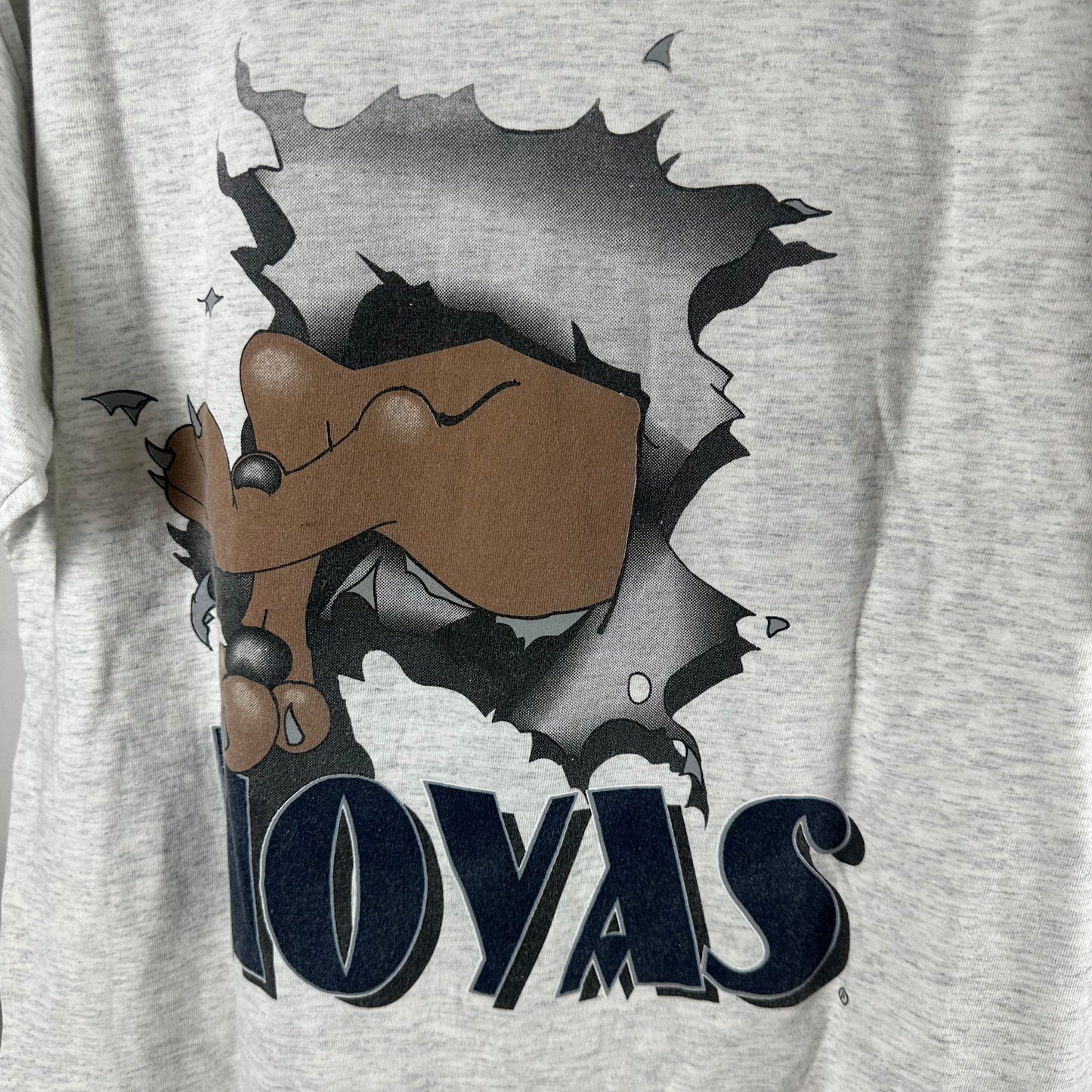 Vintage 90s Georgetown Hoyas NCAA Nutmeg Mascot Breakthrough Single Stitch T-shirt