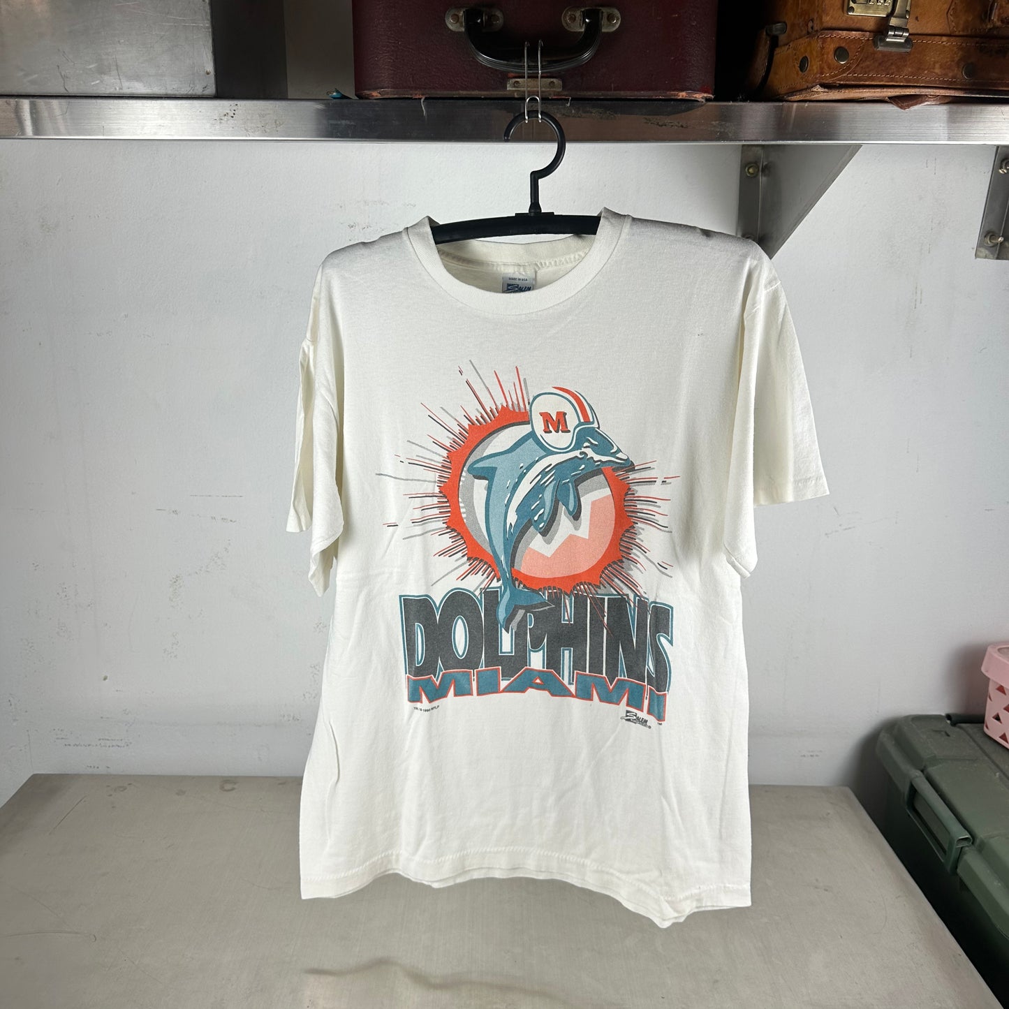 Vintage 1993 Miami Dolphins Football NFL Salem Sportswear Graphic Single Stitch T-shirt
