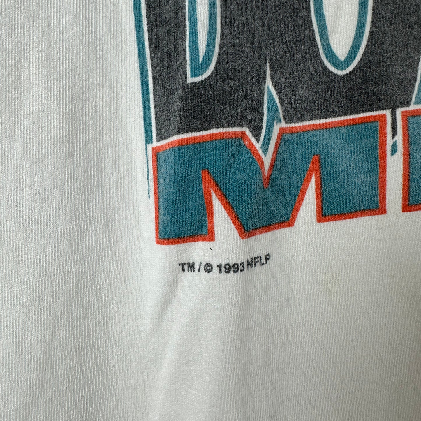 Vintage 1993 Miami Dolphins Football NFL Salem Sportswear Graphic Single Stitch T-shirt