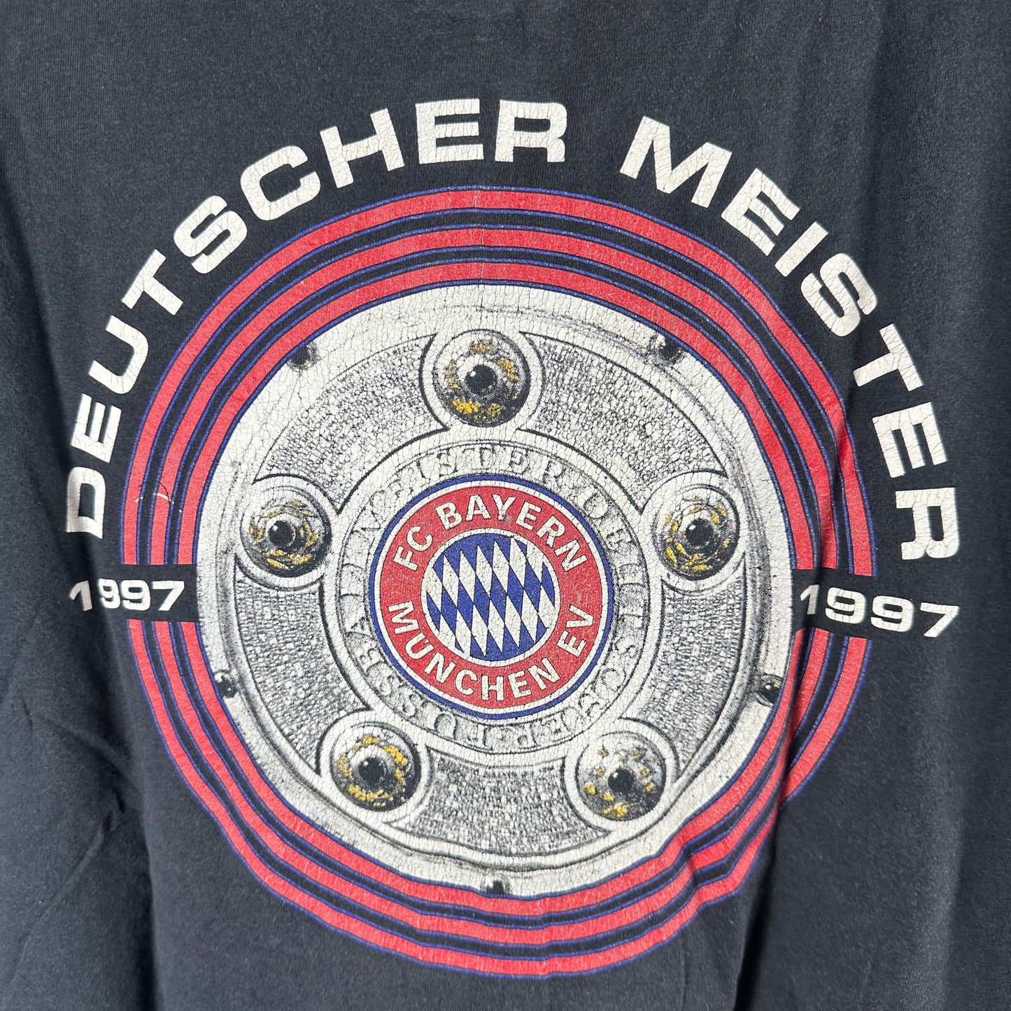 Vintage Adidas 1997 FC Bayern Munich Deutscher Meister Soccer Graphic T-shirt