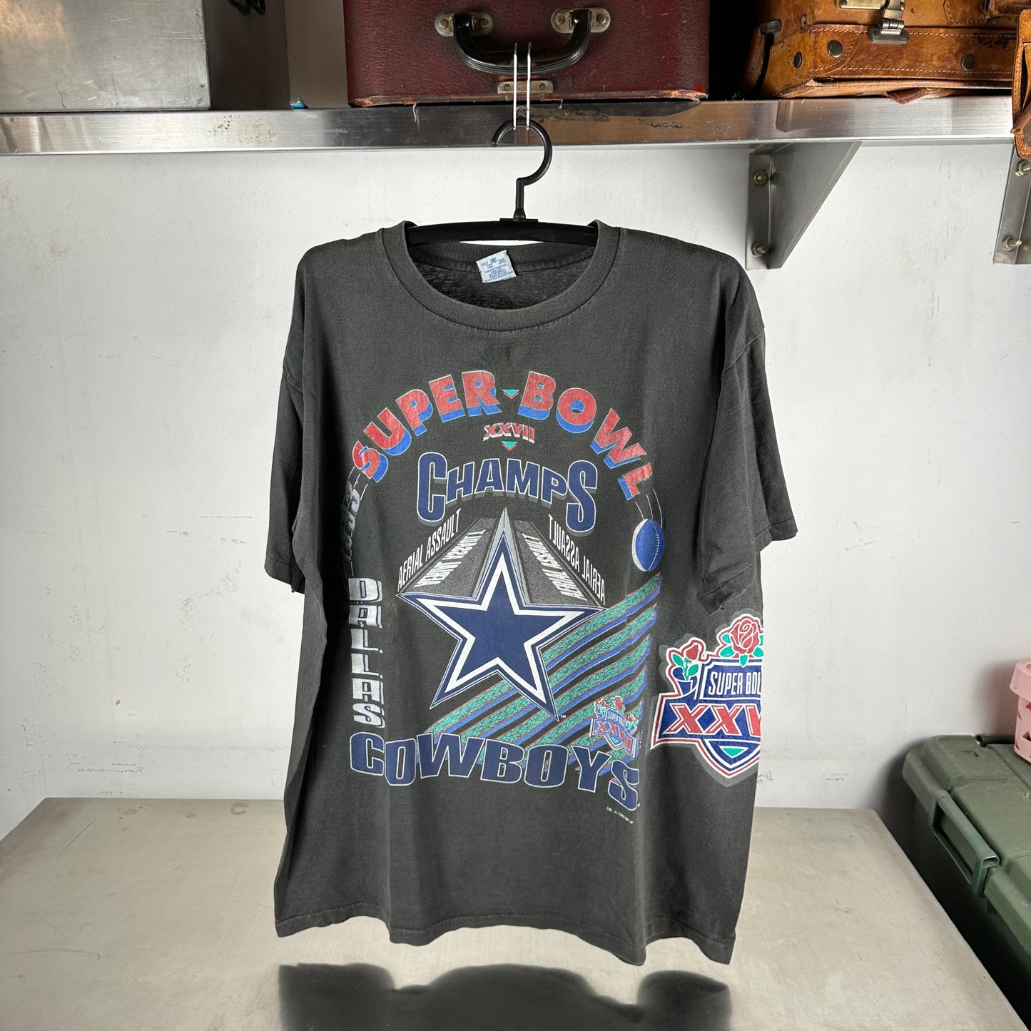 Vintage 1993 Dallas Cowboys Super Bowl Champs Aerial Assault AOP T-shirt
