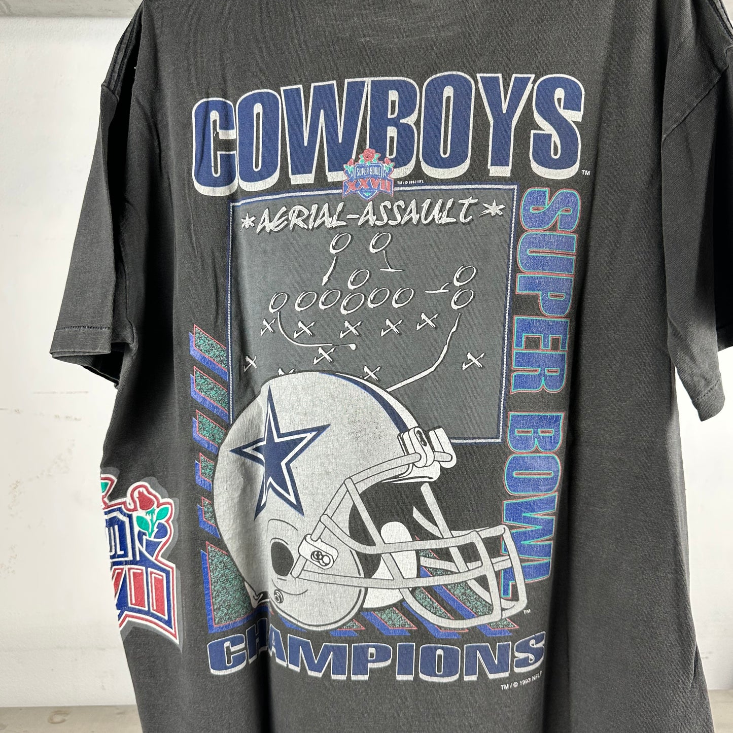 Vintage 1993 Dallas Cowboys Super Bowl Champs Aerial Assault AOP T-shirt