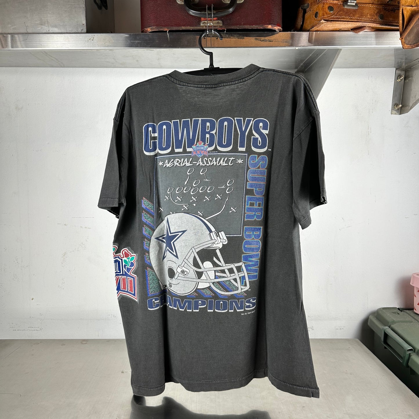 Vintage 1993 Dallas Cowboys Super Bowl Champs Aerial Assault AOP T-shirt