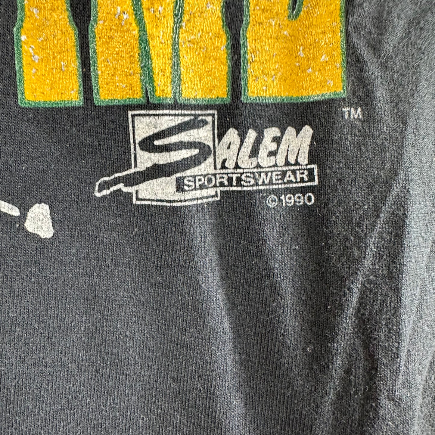 Vintage 1990 Oakland Athletics MLB Hammer Time Graphic Single Stitch T-shirt