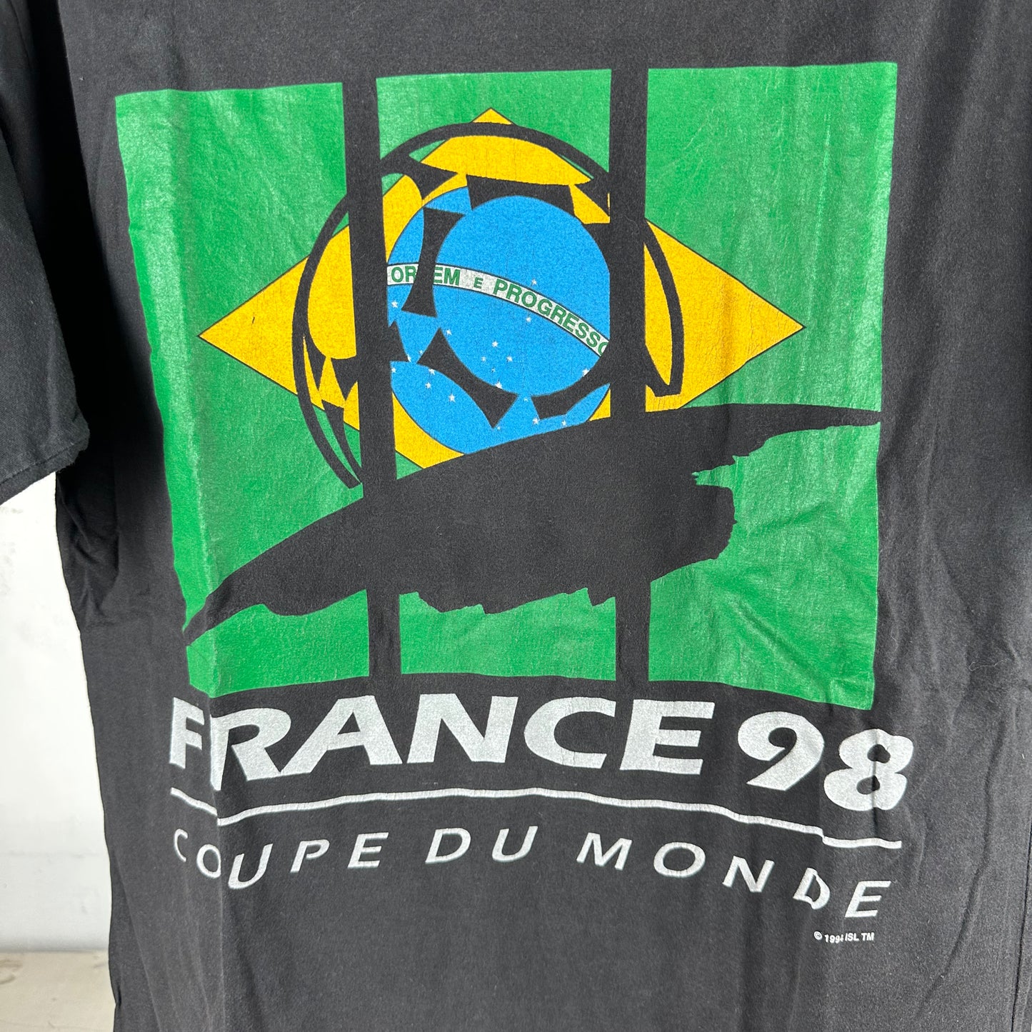Vintage Adidas 1998 Brazil Soccer FIFA World Cup Coupe Du Monde T-shirt
