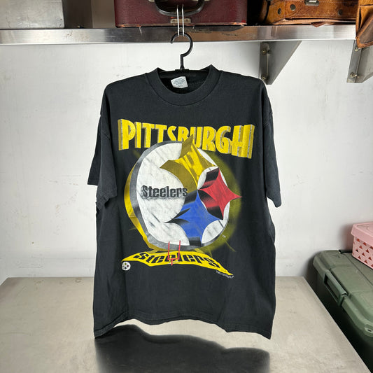 Vintage 1995 Pittsburgh Steelers Football NFL Big Logo Single Stitch T-shirt