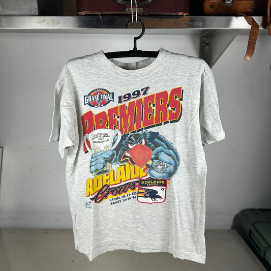 Vintage 1997 Adelaide Crows AFL Premiers Grand Final Mascot Graphic T-shirt
