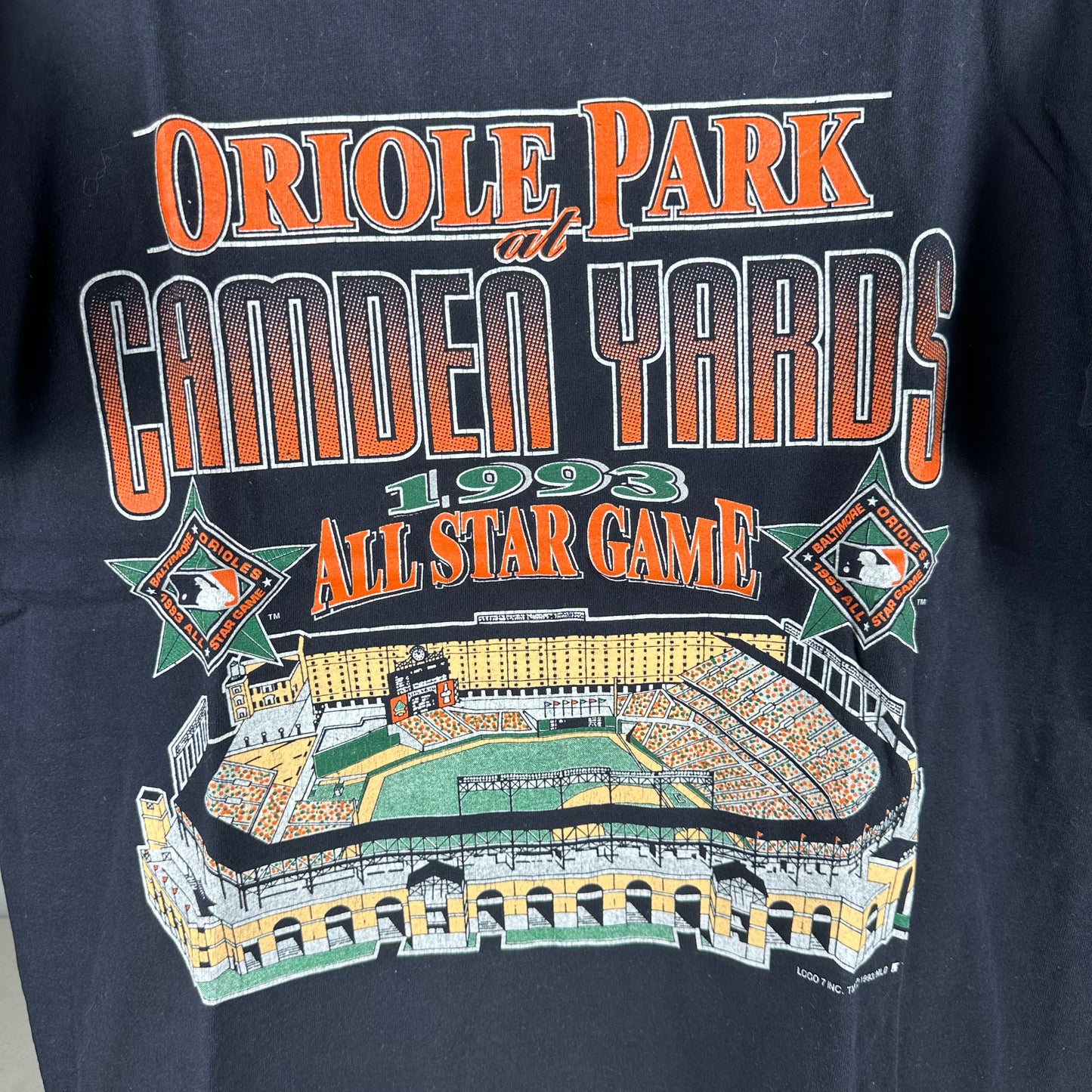 Vintage 1993 MLB All Star Game Baltimore Orioles Camden Park T-shirt