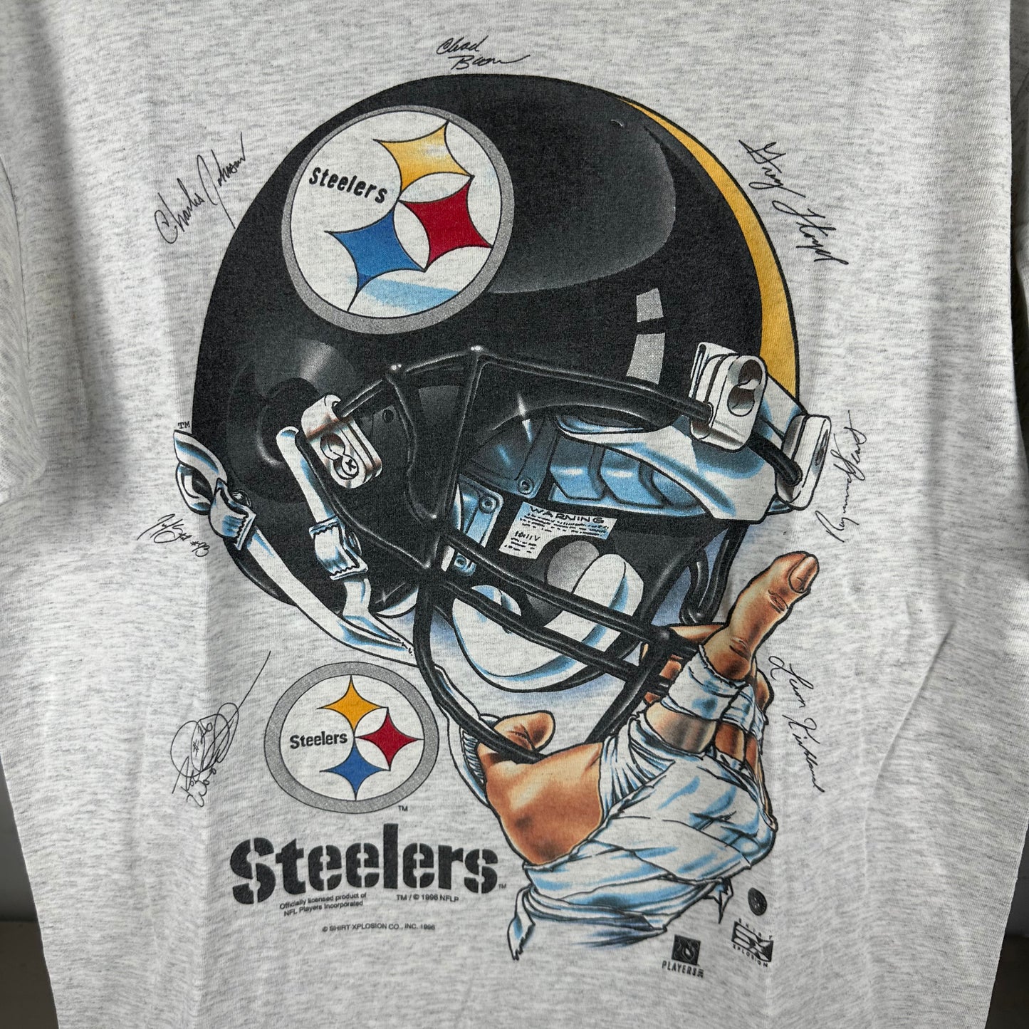 Vintage 1996 Pittsburgh Steelers NFL Helmet Single Stitch T-shirt