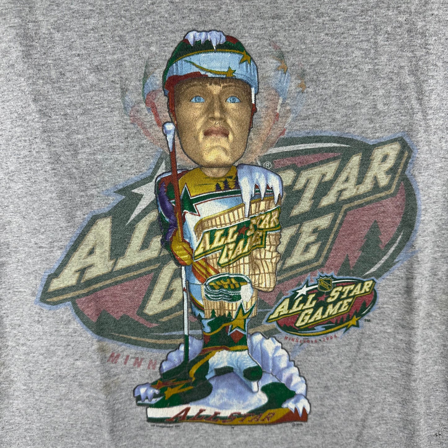 Vintage 2004 NHL Hockey All Star Game Minnesota Graphic Promo T-Shirt