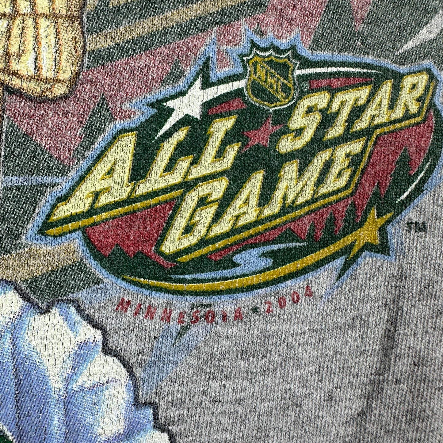 Vintage 2004 NHL Hockey All Star Game Minnesota Graphic Promo T-Shirt
