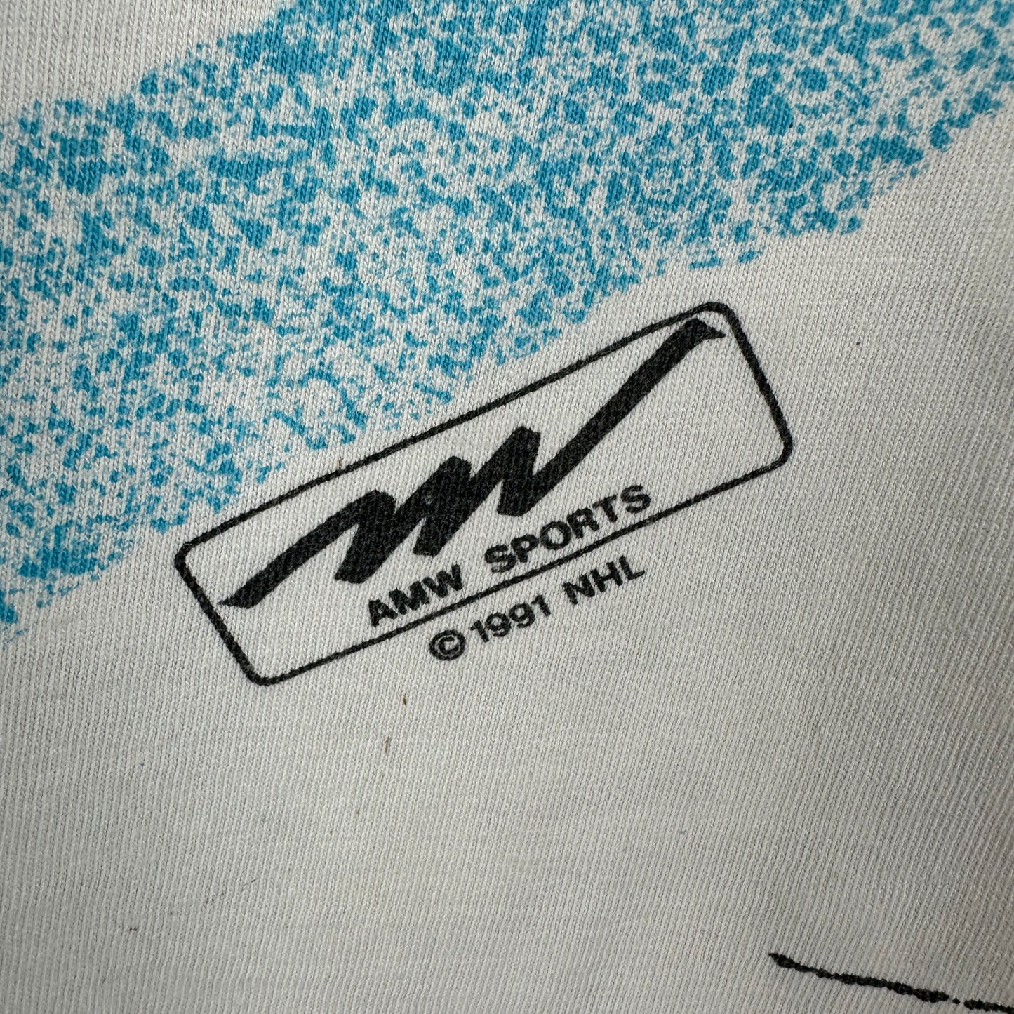 Vintage 1991 San Jose Sharks Hockey NHL All Over Print Single Stitch T-Shirt