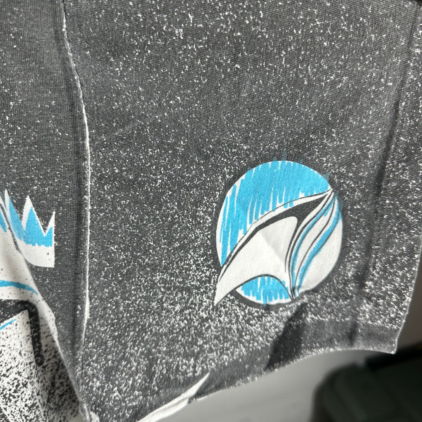 Vintage 1991 San Jose Sharks Hockey NHL All Over Print Single Stitch T-Shirt