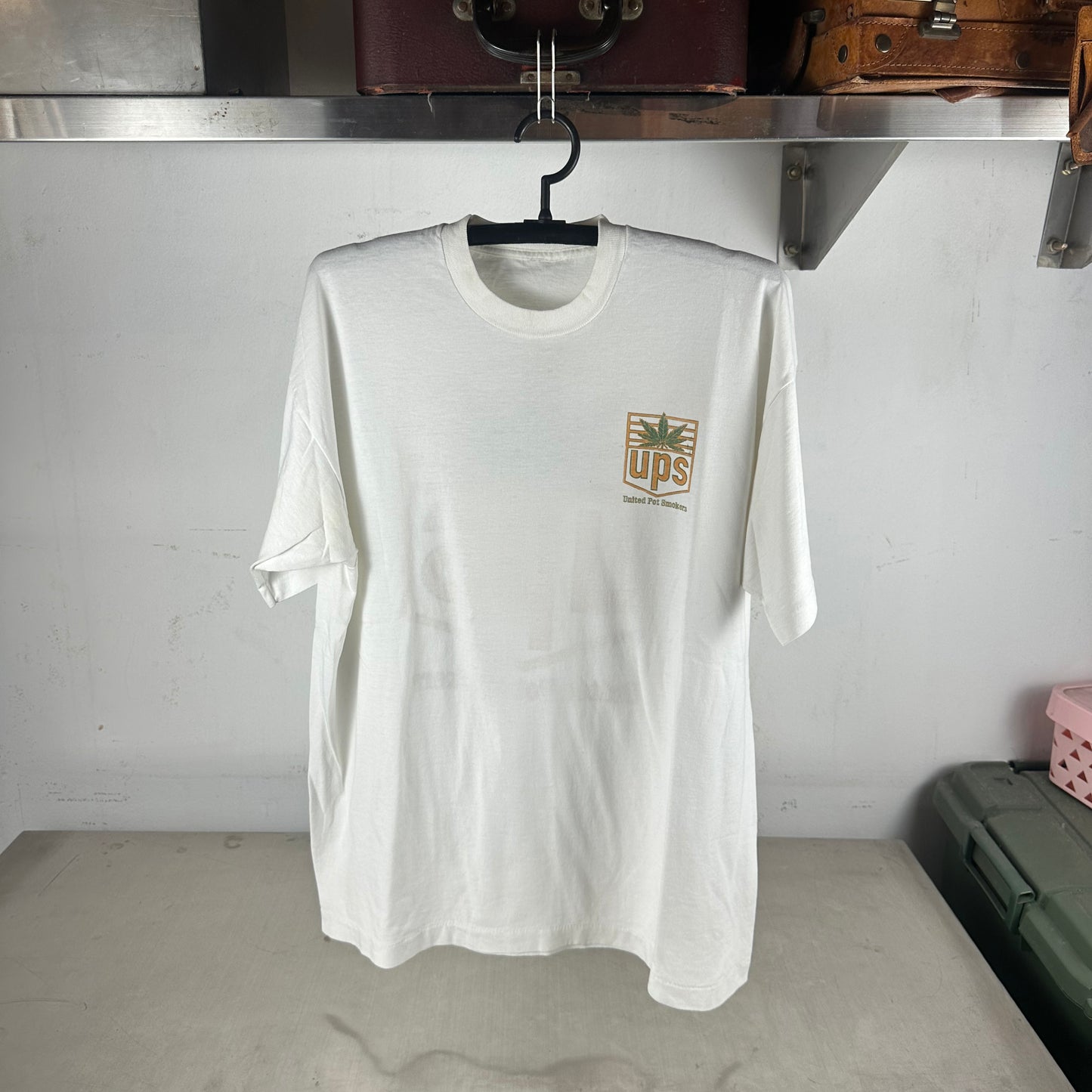 Vintage 90s UPS United Pot Smokers Weed Parody Single Stitch T-shirt