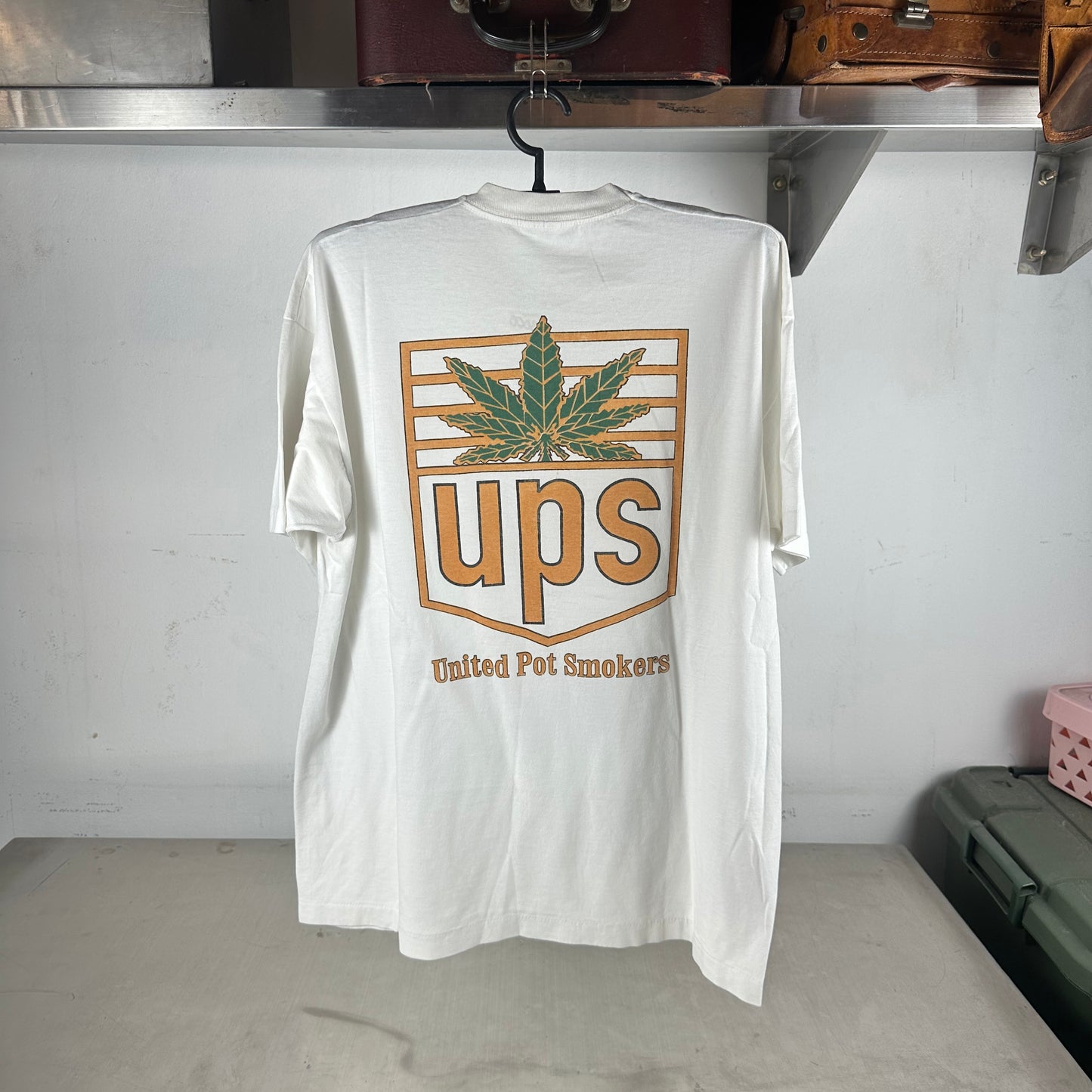 Vintage 90s UPS United Pot Smokers Weed Parody Single Stitch T-shirt