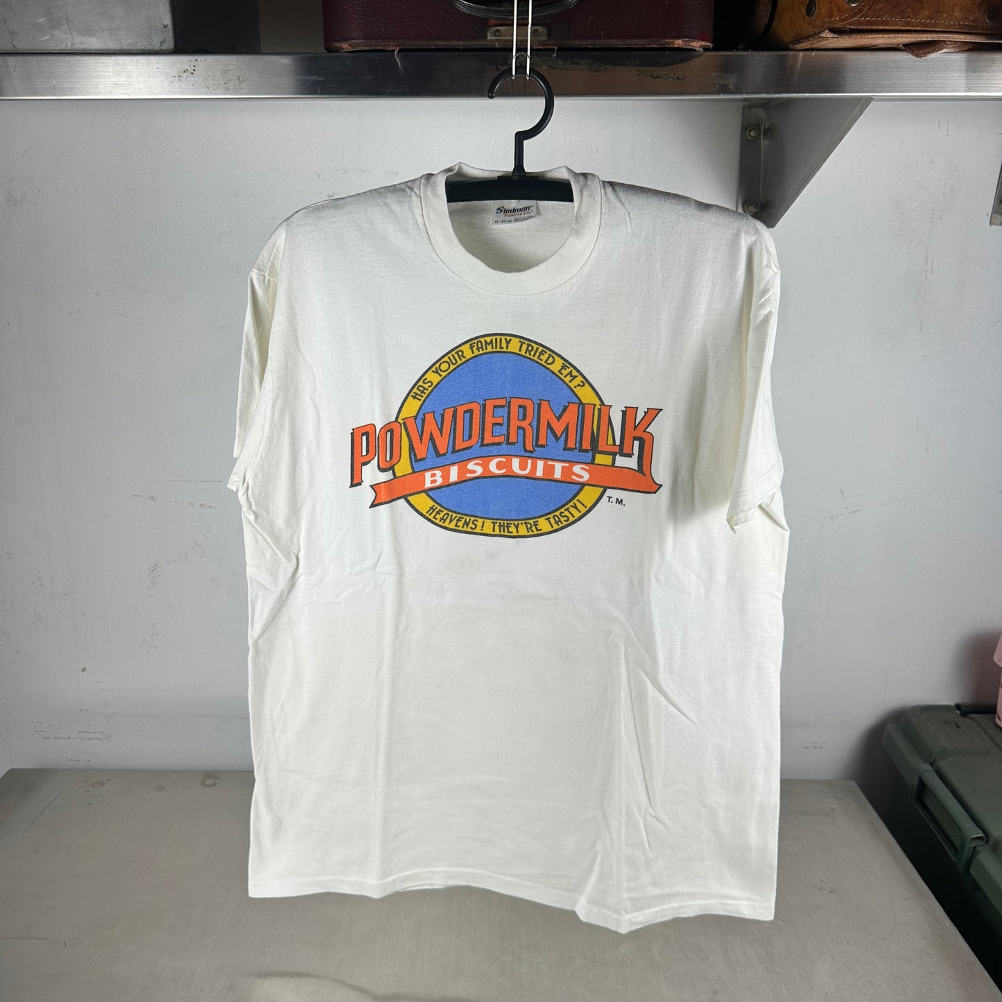 Vintage 90s Powdermilk Biscuits Snack Promo Single Stitch T-shirt