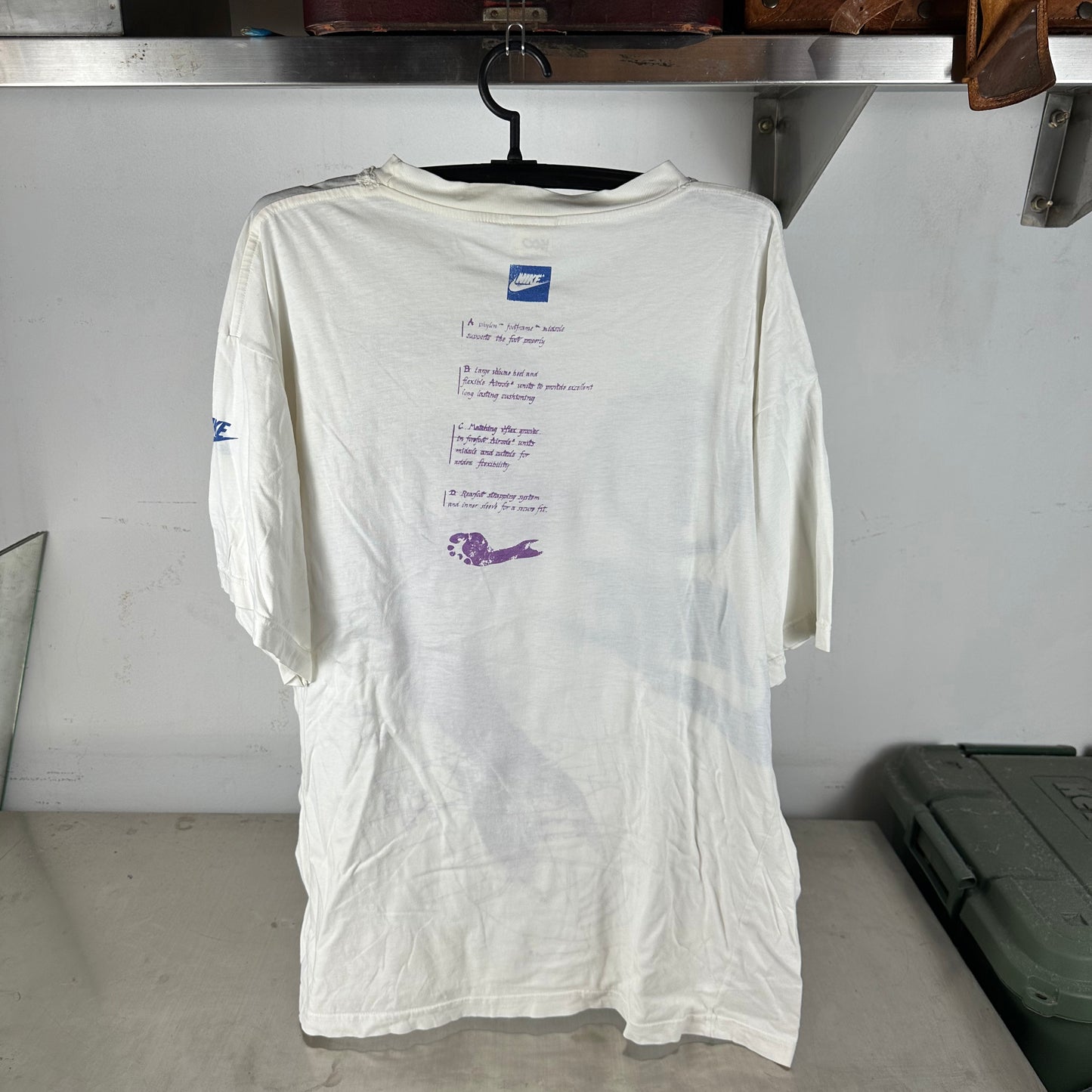 Vintage 90s Nike Footframe Graphic All Over Print Disstressed T-Shirt