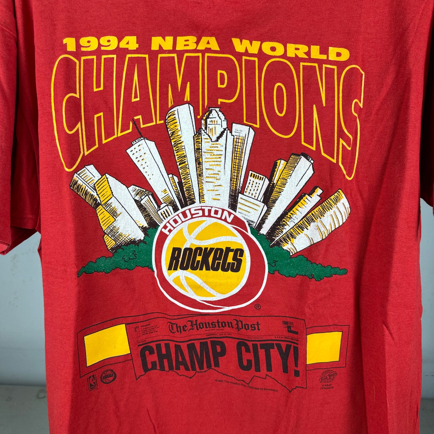 Vintage 1994 Houston Rockets NBA World Champions Single Stitch T-Shirt