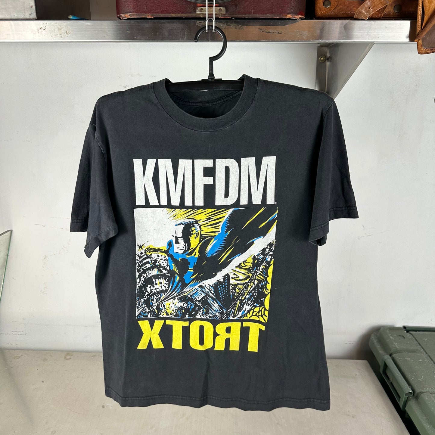 Vintage 1996 KMFDM Xtort Son of a Gun! Industrial Rock Band T-Shirt